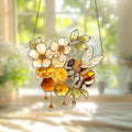 Bee Honeycomb Acrylic Suncatcher, Nature Window Hanging Decor